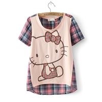 เสื้อยืด-Kitty-Scotland-สีโอรส-(ผู้ใหญ่)