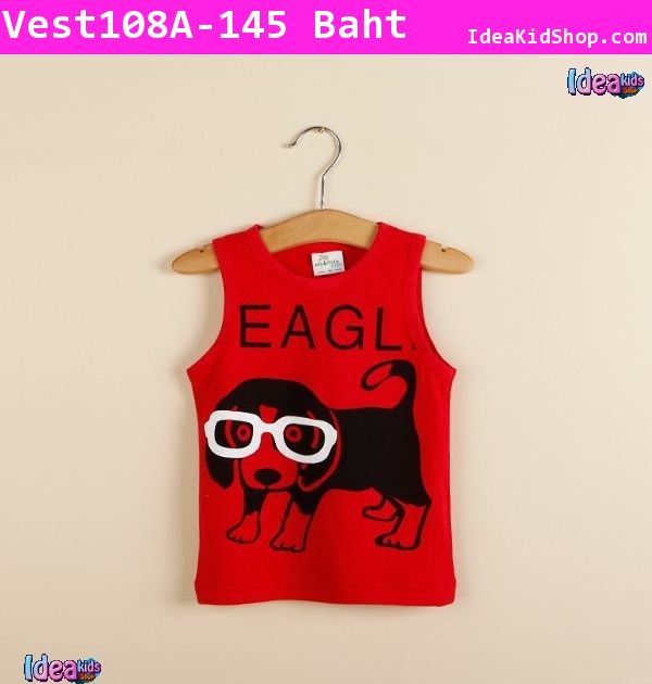 เสื้อกล้าม ลายหมาน้อย EAGL สีแดง