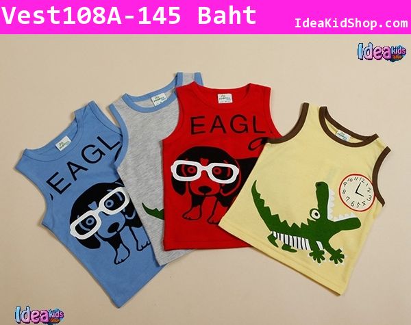 เสื้อกล้าม ลายหมาน้อย EAGL สีแดง