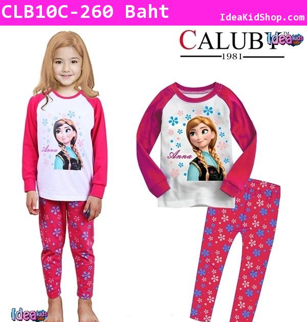 เสื้อและกางเกง เจ้าหญิงอันนา Frozen สีชมพู