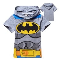 เสื้อแขนสั้นมีฮูด-Batman-สีเทา