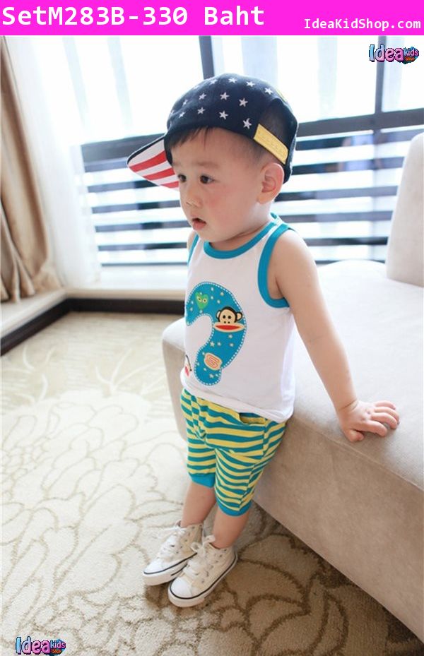 ชุดเสื้อกางเกง Paul Frank และ PlayComme สีเขียว