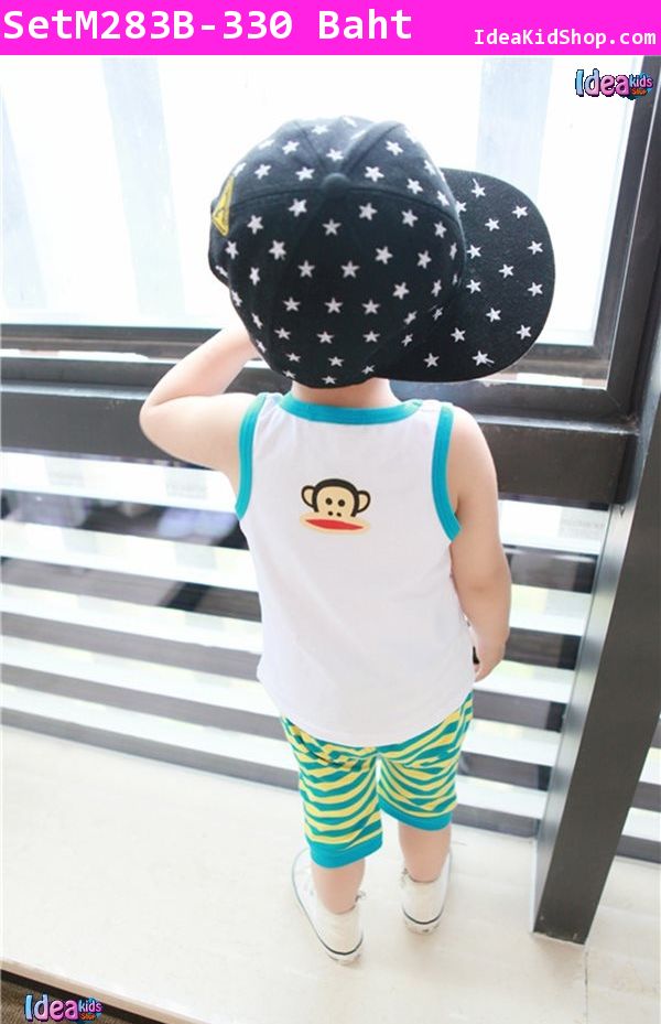 ชุดเสื้อกางเกง Paul Frank และ PlayComme สีเขียว