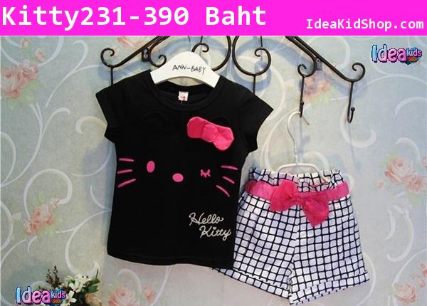 เสื้อและกางเกง Hello Kitty Checked