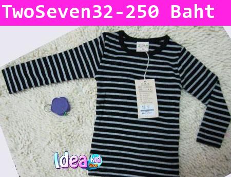 เสื้อยืดลายทางแขนยาว by Two & Seven