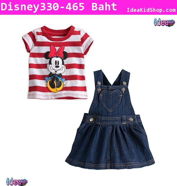 เสื้อและเอี๊ยม Minnie Lady สีแดง