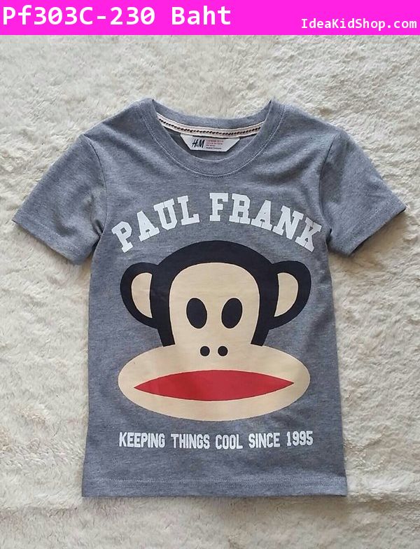 เสื้อยืดคอกลม Paul Frank Keep Cool สีเทาอ่อน