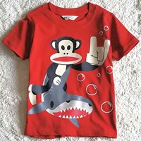 เสื้อยืดคอกลม-Paul-Frank--นั่งฉลาม-สีแดง