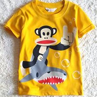 เสื้อยืดคอกลม-Paul-Frank--นั่งฉลาม-สีเหลือง