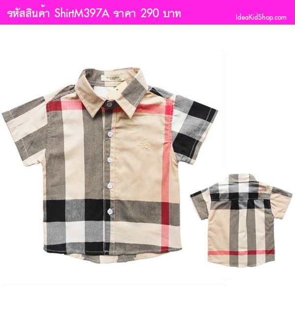 เสื้อเชิ้ต คุณชายสไตล์ Burberry สีครีม