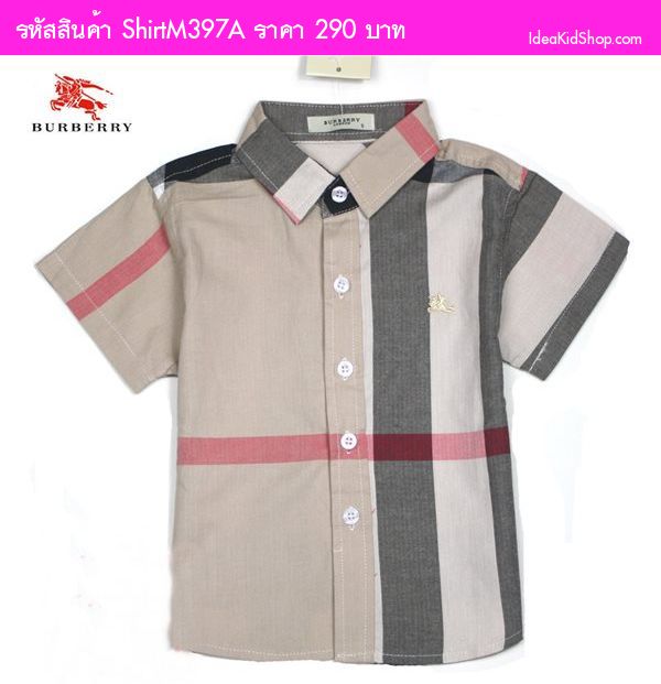 เสื้อเชิ้ต คุณชายสไตล์ Burberry สีครีม