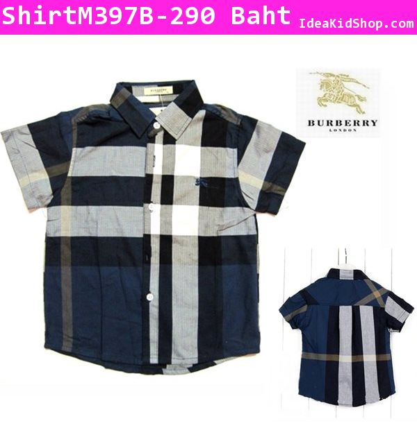 เสื้อเชิ้ต คุณชายสไตล์ Burberry สีกรม