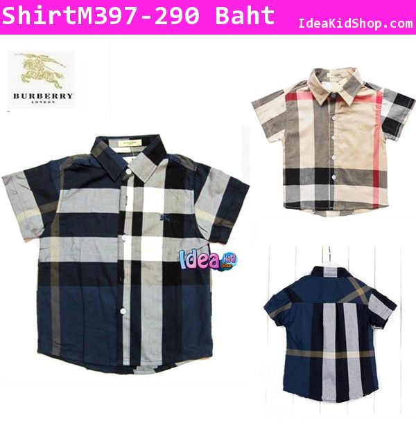 เสื้อเชิ้ต คุณชายสไตล์ Burberry สีกรม