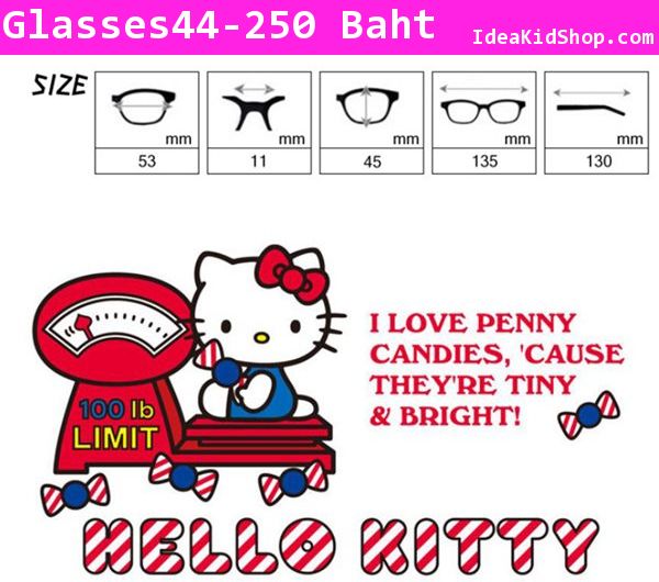 แว่นตากันแดด Hello Kitty & Ribbon สีดำ