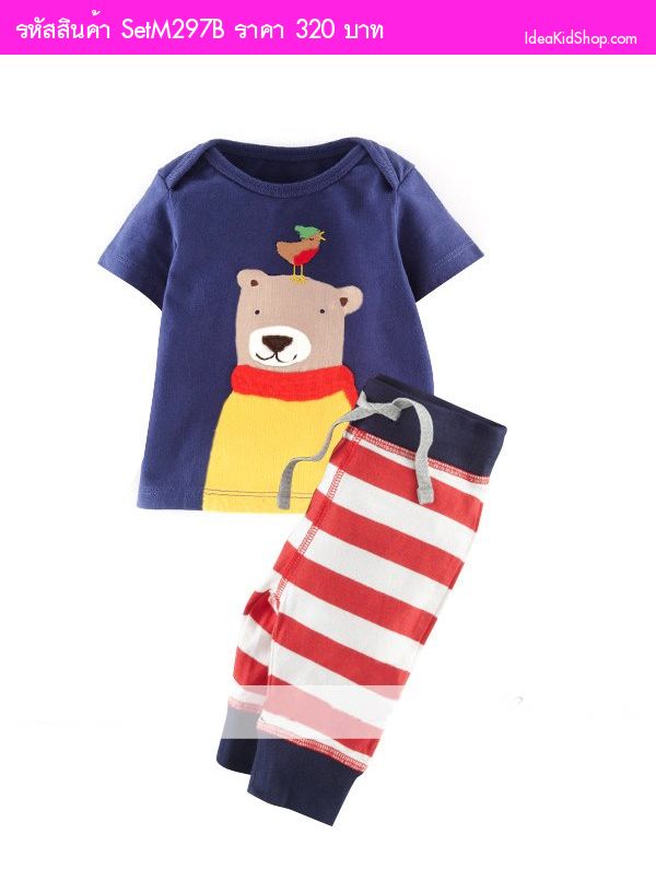 เสื้อและกางเกง Bearly สีม่วง