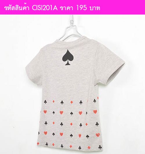 เสื้อยืด Play Comme Card game สีเทา