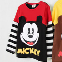 เสื้อยืดแขนยาว-Mickey-Mouse-So-fun-สีแดง