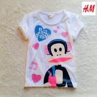 เสื้อยืด-Paul-Frank-_-Music-สไตล์-H_M-สีขาว