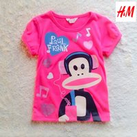 เสื้อยืด-Paul-Frank-_-Music-สไตล์-H_M-สีชมพูเข้ม