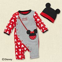 บอดี้สูท-Minnie-Mouse-พร้อมหมวก-สีแดง