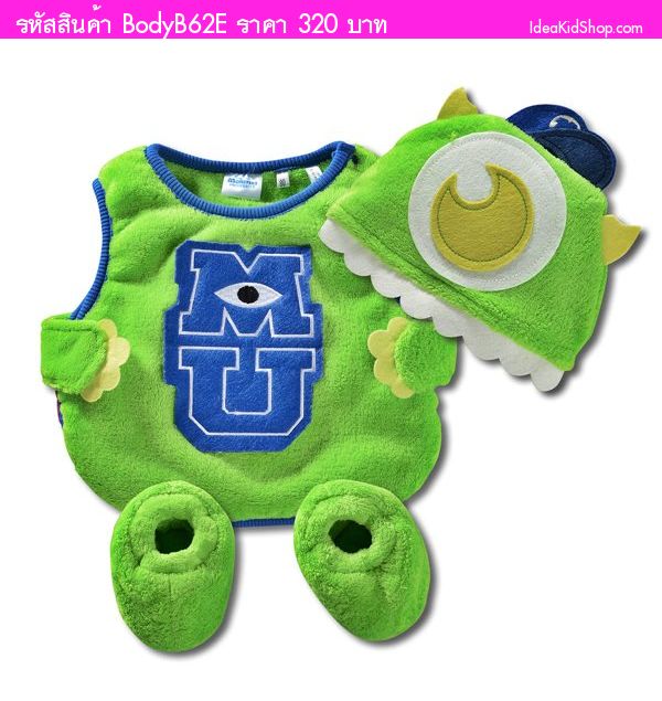 ชุดเด็กน้อย 3 ชิ้น Baby Monster Inc สีเขียว