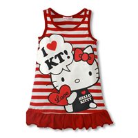 เดรสคุณหนู-LUV-HELLO-KITTY-สีแดง