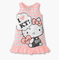 เดรสคุณหนู-LUV-HELLO-KITTY-สีชมพู