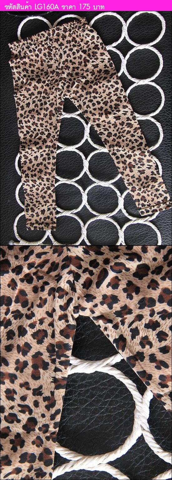 กางเกงเลกกิ้ง leopard โทนน้ำตาล