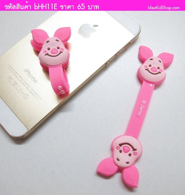 ที่จัดระเบียบสายไฟ ลาย piglet สีชมพู(แพคคู่)