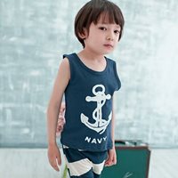 เสื้อและกางเกง-ลายสมอเรือ-NAVY-สีฟ้าคราม