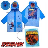 เสื้อกันฝนมีฮู้ดแขนยาว-ลาย-Spiderman-สีฟ้า