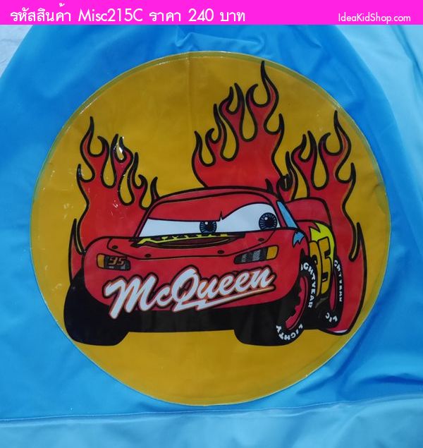 เสื้อกันฝนมีฮู้ดแขนยาว ลาย MC QUEEN 95 สีฟ้า