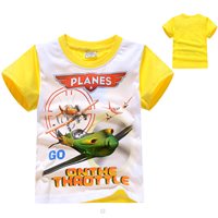 เสื้อยืดลาย-PLANES-โทนขาวเหลือง