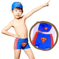 กางเกงว่ายน้ำ_หมวก-สกรีนลาย-Superman-สีน้ำเงิน