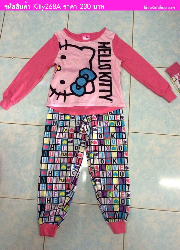 เสื้อและกางเกง HELLO KITTY COLOURFUL สีชมพู