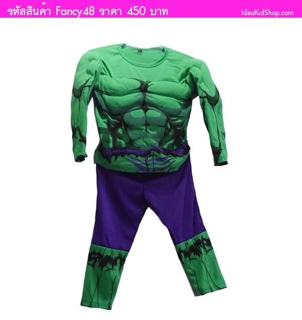 ชุดเสื้อและกางเกงพร้อมหน้ากาก HULK HERO สีเขียว