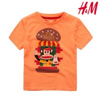 เสื้อยืด-Paul-Frank-_-Burger-สไตล์-H_M-สีส้ม