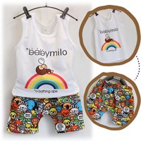 เสื้อและกางเกง-Baby-Milo-สายรุ้ง