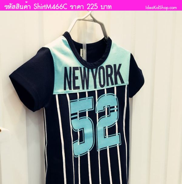 เสื้อยืด ลาย NEW YORK 52 สีกรม