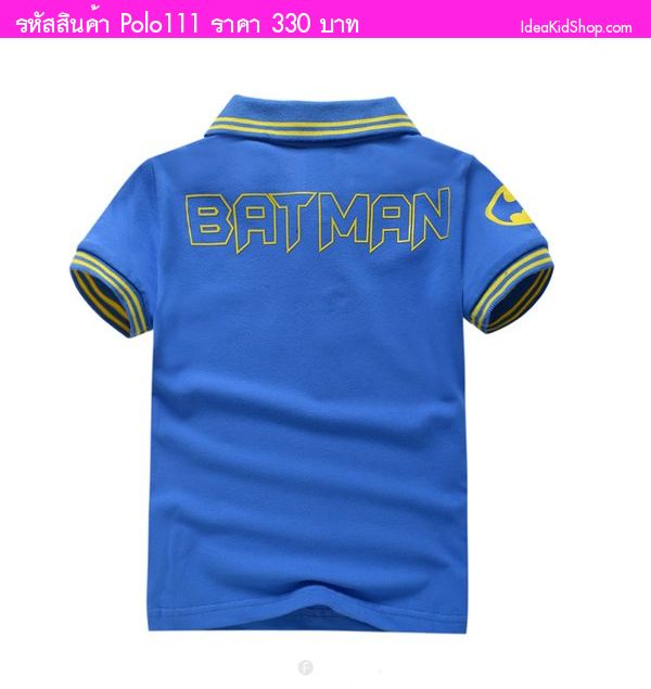 เสื้อยืดคอปก โลโก้ Batman สีน้ำเงิน