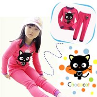 เสื้อและกางเกง-Choco-Cat-สีชมพูแดง