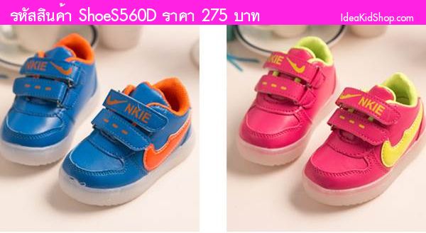 รองเท้าผ้าใบมีไฟวิ่ง  สไตล์ NIKE สีชมพู