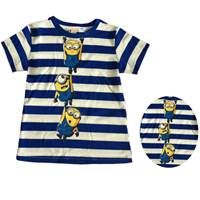 เสื้อยืดคอกลม-มินเนี่ยน-Minion-ลายทาง-สีน้ำเงินขาว