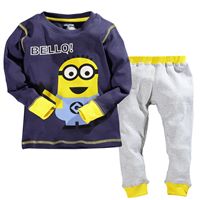 ชุดเสื้อกางเกงมินเนี่ยน-Minion-สีกรมเทา