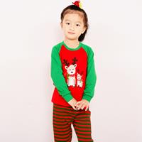 เสื้อและกางเกง-Xmas-แม่กวางลูกกวาง-สีแดง