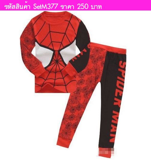 ชุดเสื้อกางเกง สไปเดอร์แมน Spider หน้าใหญ่