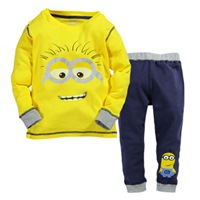 ชุดเสื้อกางเกงมินเนี่ยน-Minion-สีเหลืองกรม