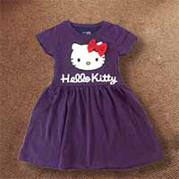 ชุดเดรสน่ารัก-HELLO-KITTY-สีม่วง-ลายดาวดวงเล็ก