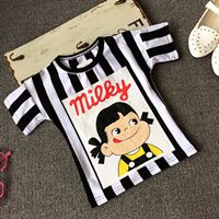 เสื้อยืด-Milky-ลายทางขาวดำ