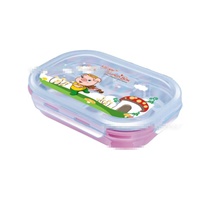 กล่องข้าว-5-หลุม-Happy-Lunch-Box-ลายหมูน้อย-สีชมพู